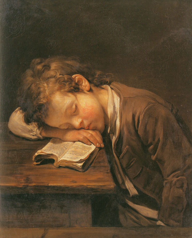 Helnwein Child: Jean Baptiste Greuze, Die Kleine Schlafende Strickerin, 1758