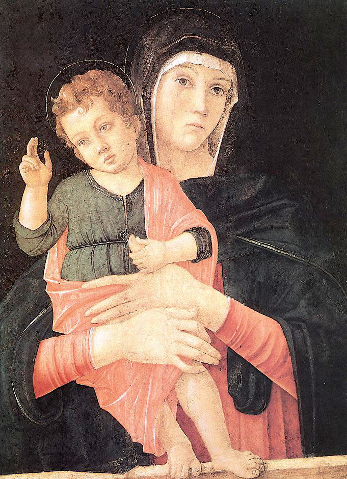 Helnwein Child: Bellini, Madonna With Child Blessing, 1460-1464, Galleria dell'Accademia, Venice