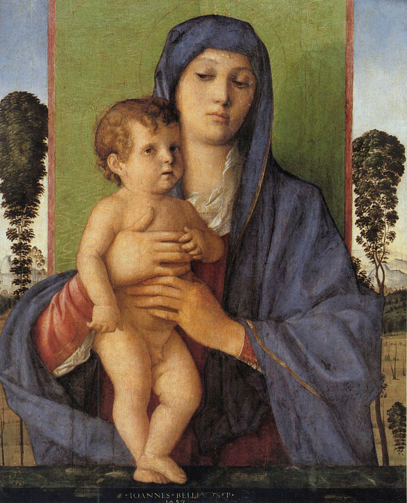 Helnwein Child: Bellini, Madonna degli Alberetti, Oil on canvas, 1487, 29 1/8 x 22 3/4 inches